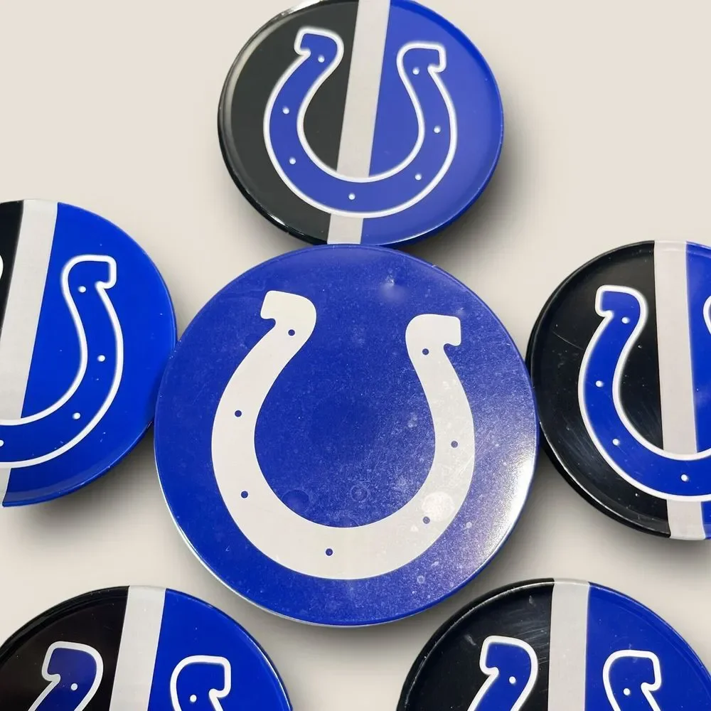 Indianapolis Colts 6pc Beverage Coaster Set Colts 5 Coasters/Tin Storage Box NFL